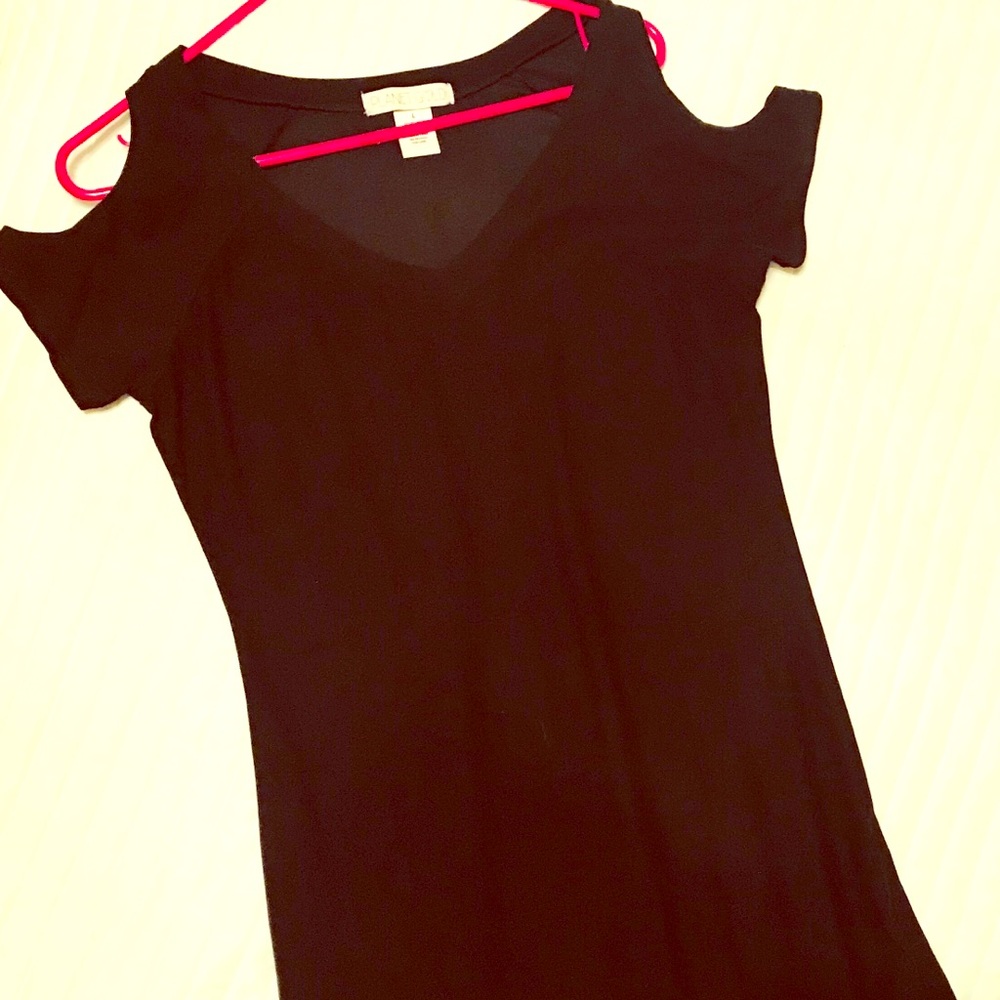 Black Cold Shoulder Mini Dress